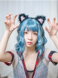 Crazy cat with blue hair(10)